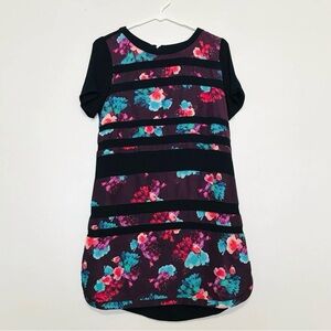 Lovers + Friends Emily Short Sleeve Shift Dress Tropical Bloom Print